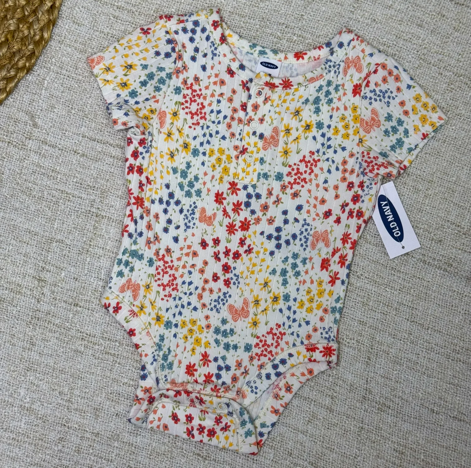Боді на короткий рукав з квітковим принтом від Old Navy
