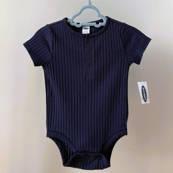 Боді синій на короткий рукав в рубчик від Old Navy