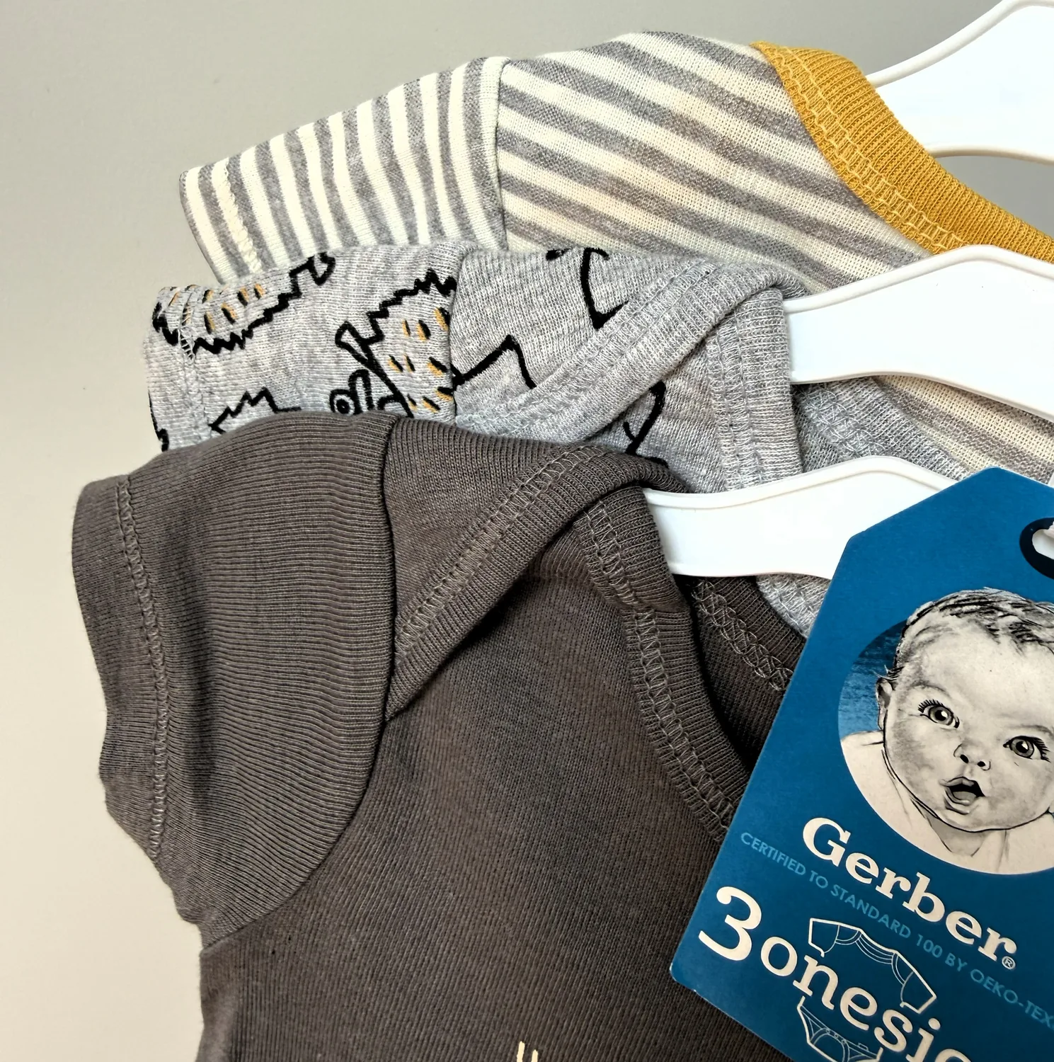Набір з 3-х боді на короткий рукав від Gerber - Зображення 2