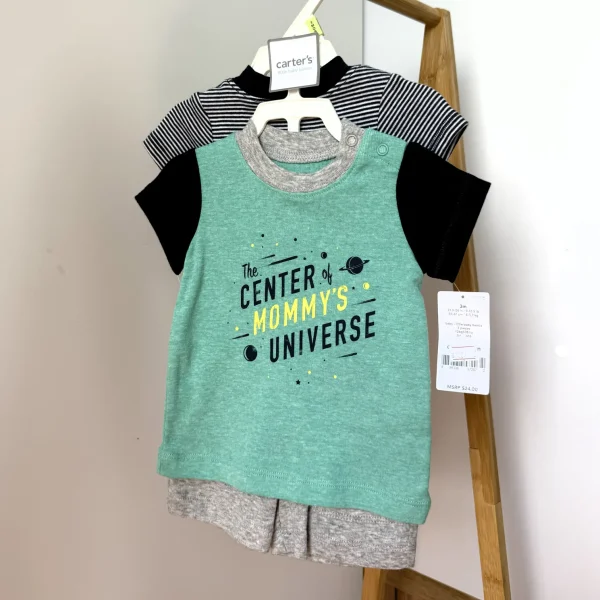 Комплект 3в1 футболка+боді+шорти від Carter's