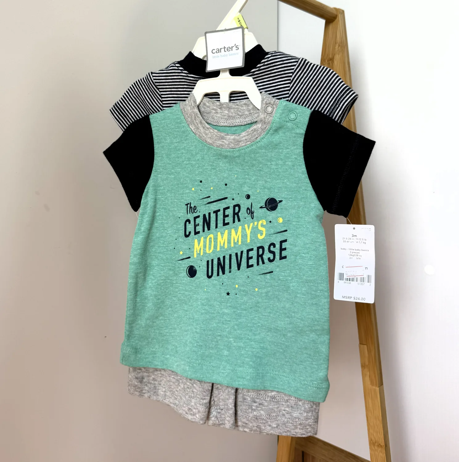 Комплект 3в1 футболка+боді+шорти від Carter's